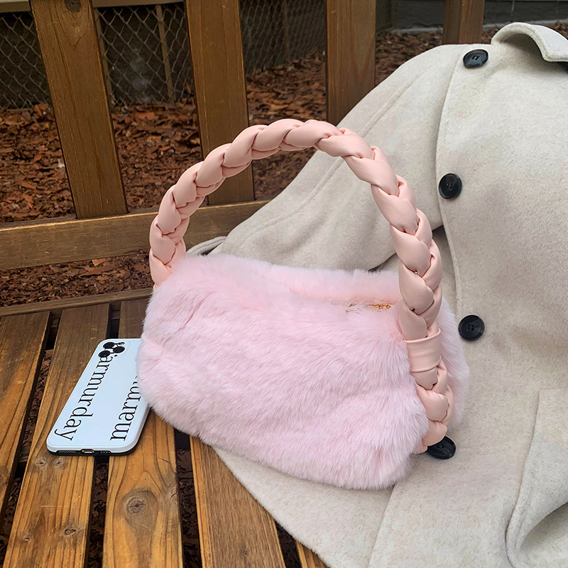 Designer Luxury Bag Bag Niche Design Cloud Bag Fluffy Handbag For Women 2025 Winter New Versatile Textured Plush Handheld Bag Tote Bag