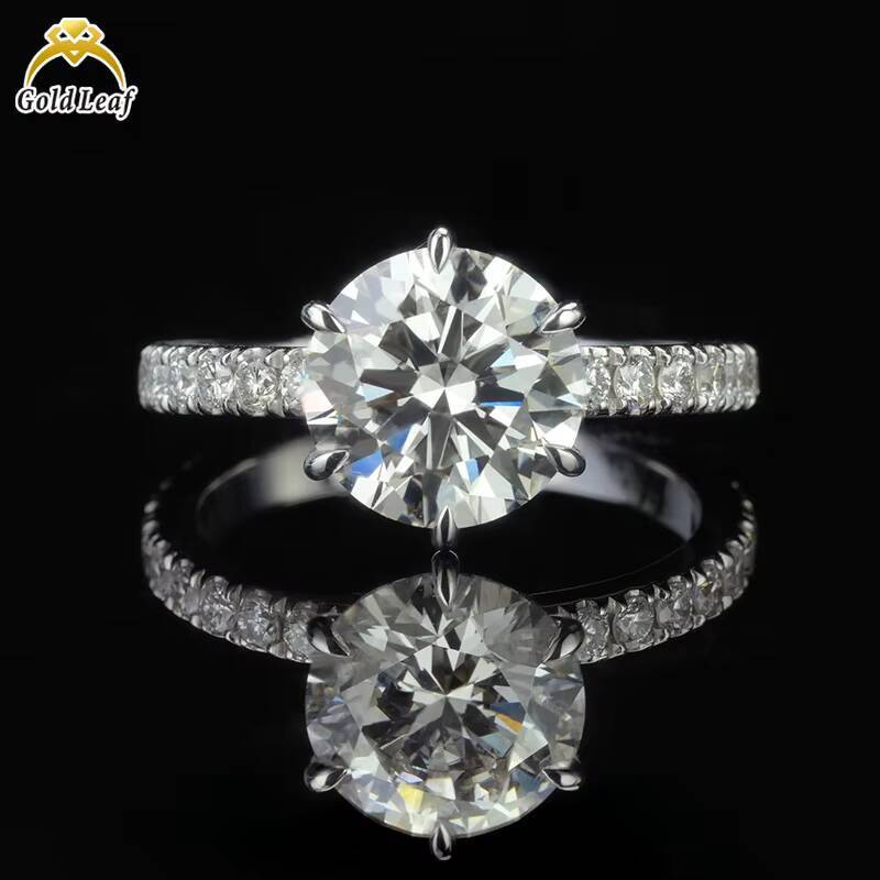Goldleaf IGI D VVS Lab Grown Diamonds 1ct 2ct Engagement Ring 14k White Gold Jewelry for Women