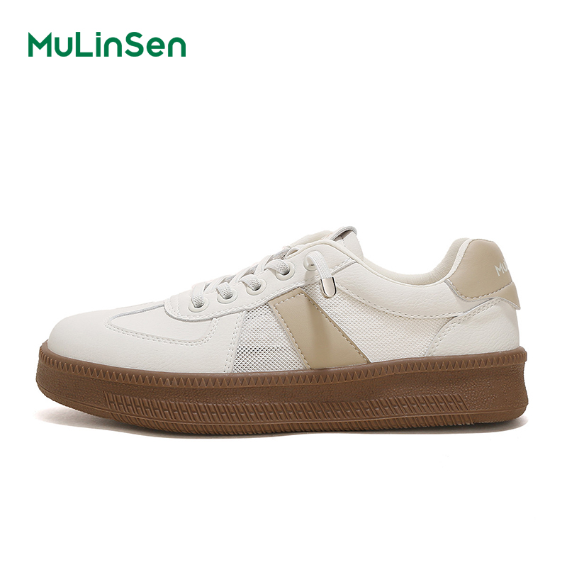 Mulinsen sneakers women's 2025 new summer breathable mesh white shoes sports soft sole casual German training shoes women