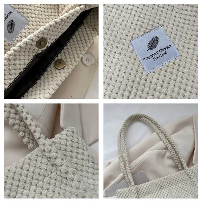 2023 Arts Shoulder Bags For Women New Canvas Bucket Handbags Corduroy Fashion Casual Bags Solid Color Famous Brand Bags G250729