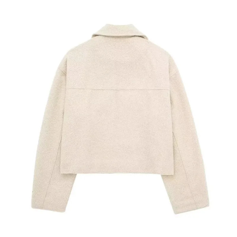 TRAF Womens Winter Tweed Jacket Women Coat Autumn Suede Demiseason Fleece Jackets for Zipper in Coats Outerwear 250730