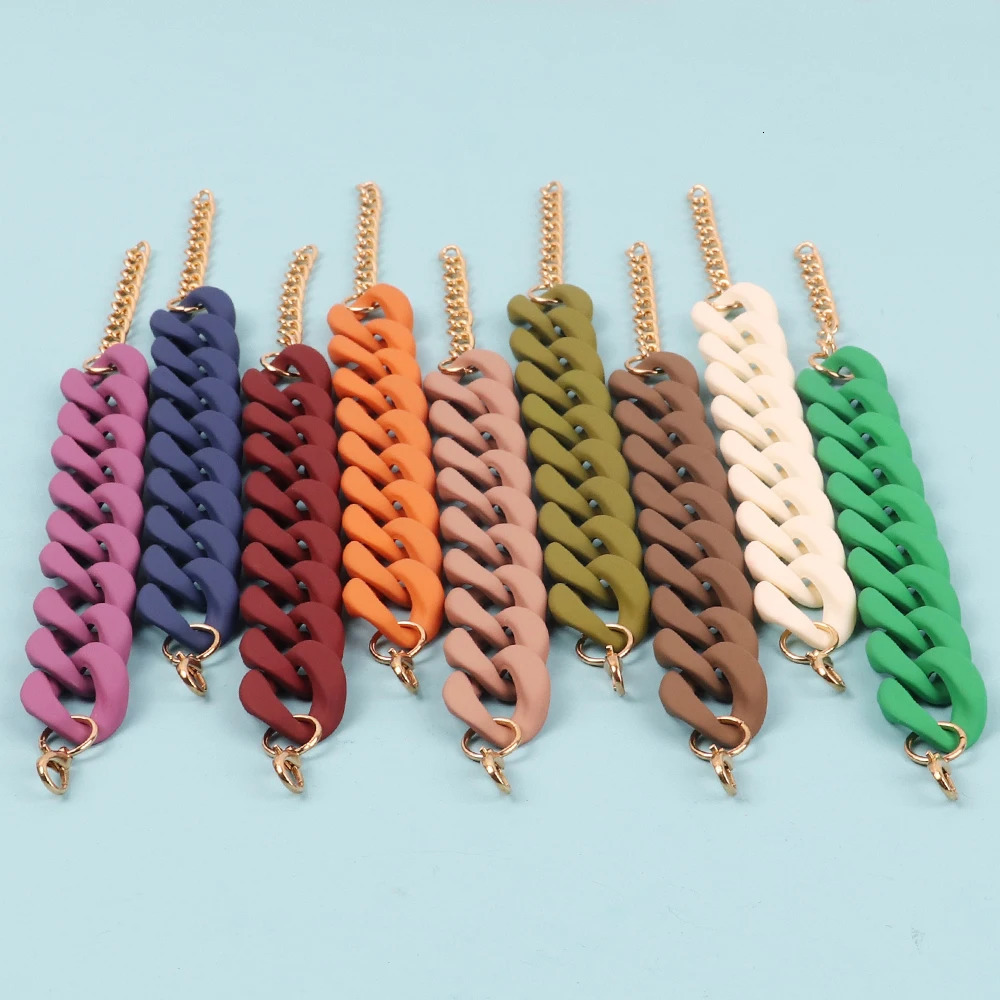 FishSheep Acrylic Chain Necklace Jewelry for Women Resin Thick Link Chain Choker Necklace Earrings Fashion Accessories 250729
