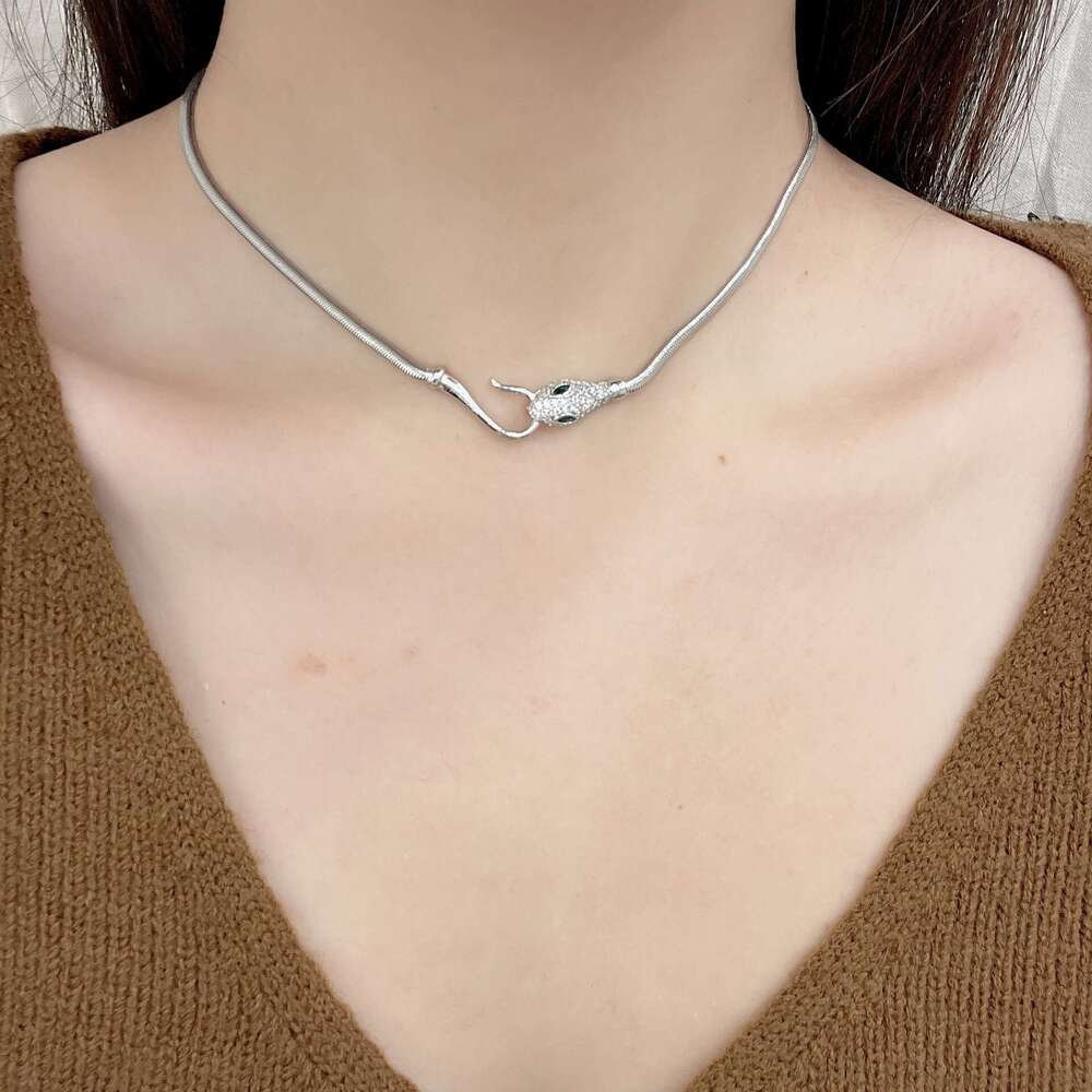 Unique Twisted Snake Ins Minimalist Style Niche Design Hot Girl Dark Necklace Unisex Accessories 444