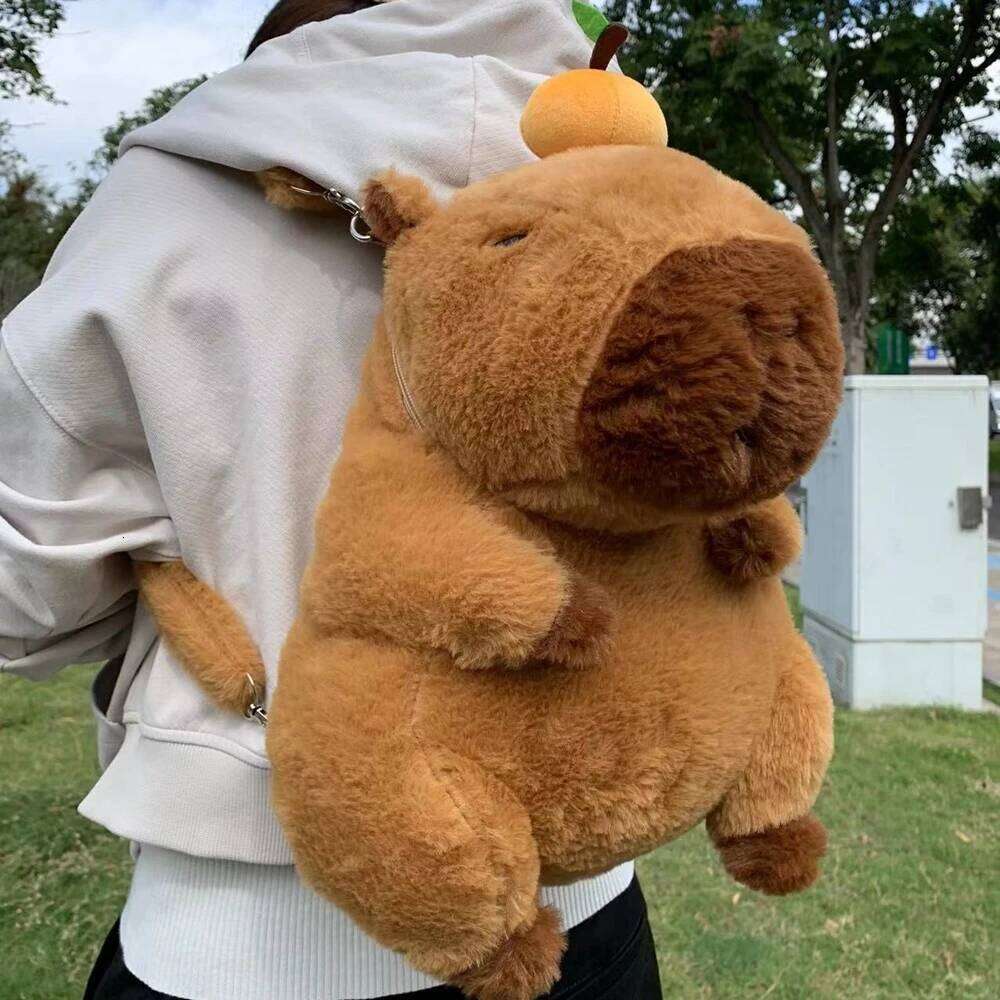Hot Selling Capybara Backpack Kawaii Capibala Plushie Doll Fur Pendant Children's Shoulder Bag Mini Knapsack Bags Gifts For Christmas Designer Ba