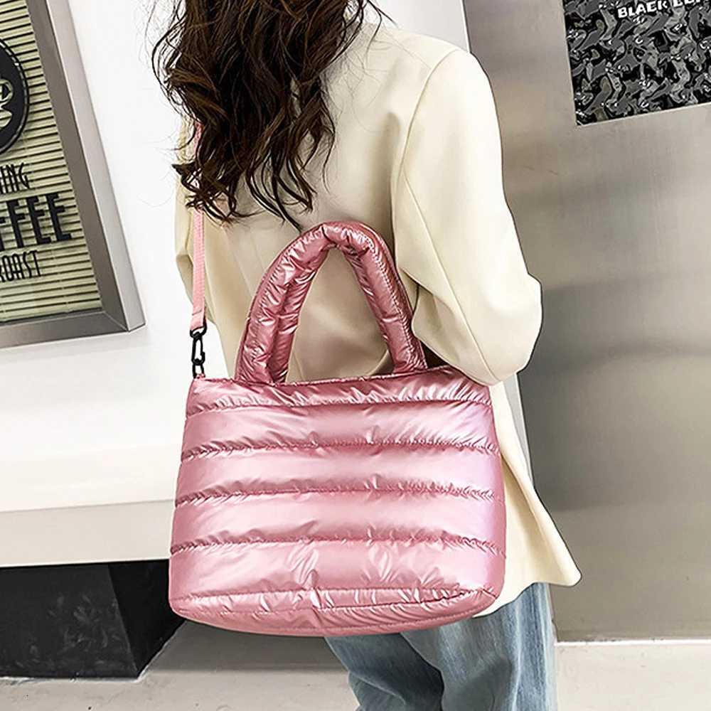 New Puffer Tote Bag for Women Quilted Puffy Handbag Lightweight Down Cotton Padded Shoulder Bag Down Padding Crossbody Handbag01 Y250730