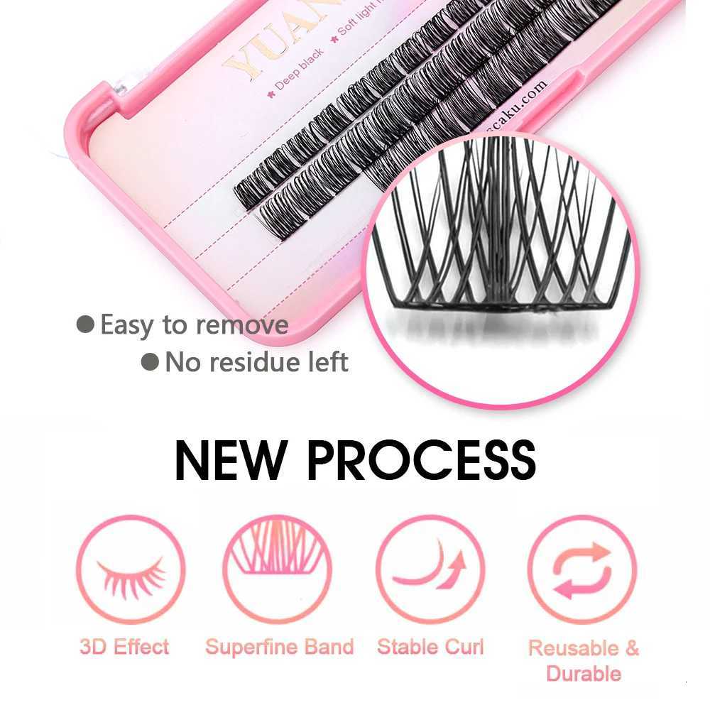 YUANZHIJIE Wholesale Soft Ribbon Segmented False Bundles Eyelashes DIY Individual Clusters Lash Extensions Faux Mink Lashes Z250730
