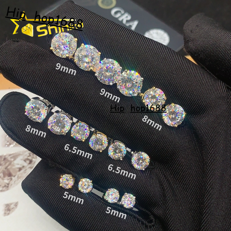 Cheap Price Fine Jewelry Earrings VVS Bird Nest Cut Moissanite Diamond Ear Studs Women 925 Silver Round Diamond Earrings