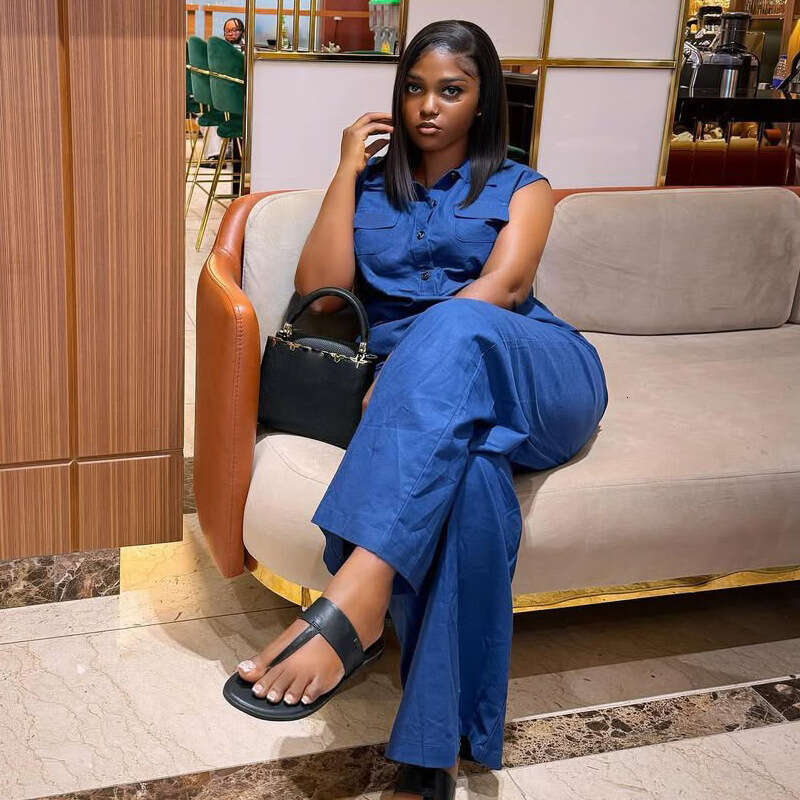 Women's Casual Stylish Vest Two-Piece Set High-Waisted Wide-Leg Pants New High-End Versatile Outfit B5