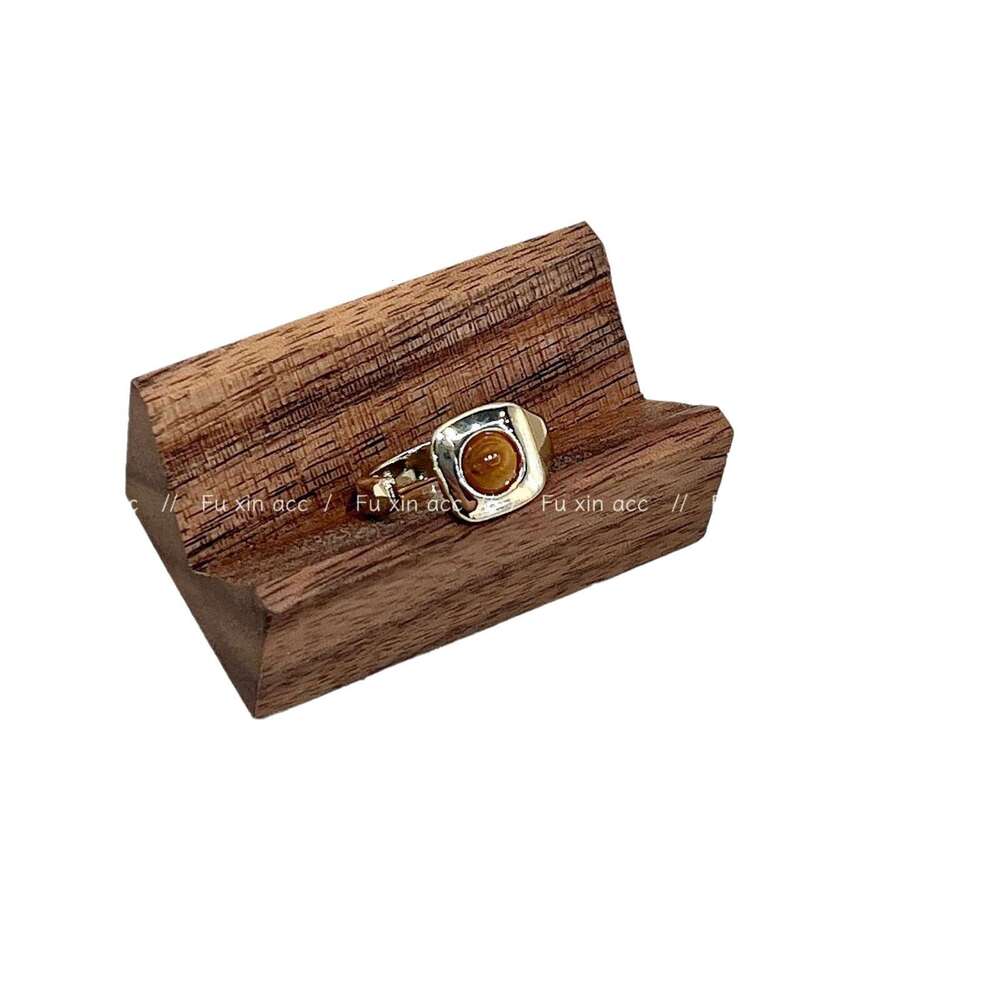 Milad Style Natural Tiger Eye Open Niche Design High-end Spotted Stone Index Finger Ring f32