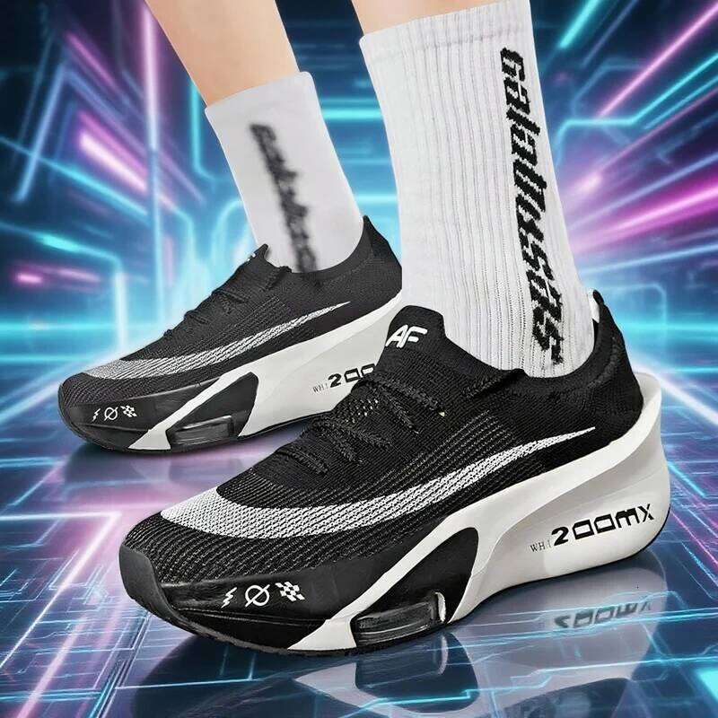 Men Running Shoes Carbon Plate Speciality Marathon Sports Breathable Lightweight Women's Comfortable Nonskid Leisure Sneakers