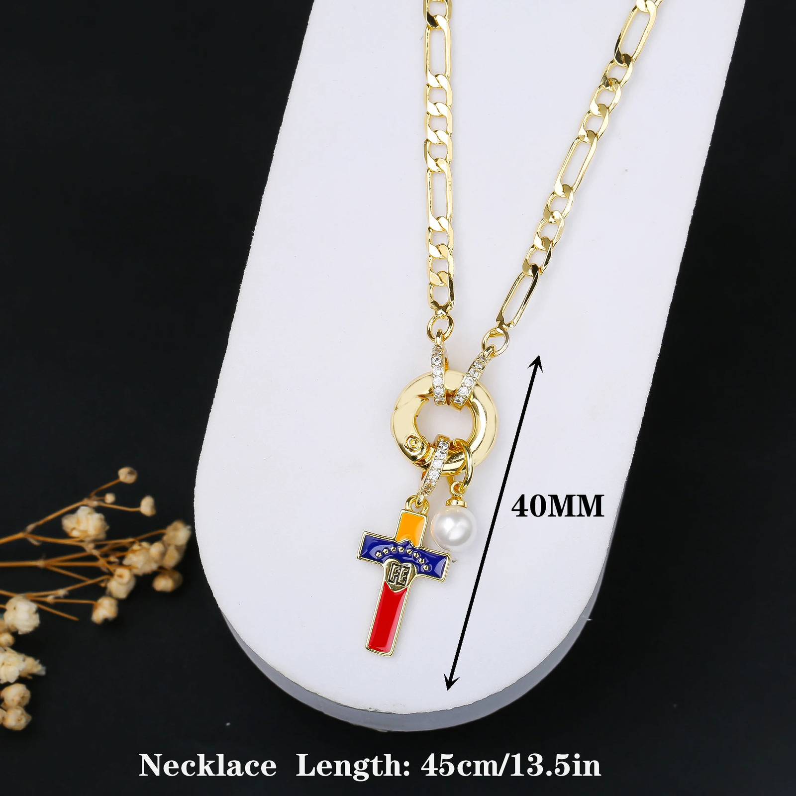 Venezuela Flag Cross Pendant Necklace Simple for Man Woman Party Birthday Jewelry National Day Gift Choker 250729
