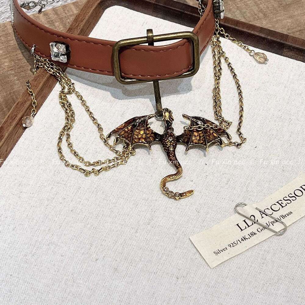 Feng Gong Heavy Industry Flying Dragon Tassel Necklace for Women 2024 New High-end Collarbone Chain Choker 074