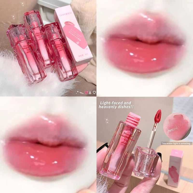 Water Gloss Mirror Lip Glaze Moisturizing Plump Lips Tinted Not Easy To Stick To The Cup Red Lipstick Liquid Long-Lasting Makeup G250728