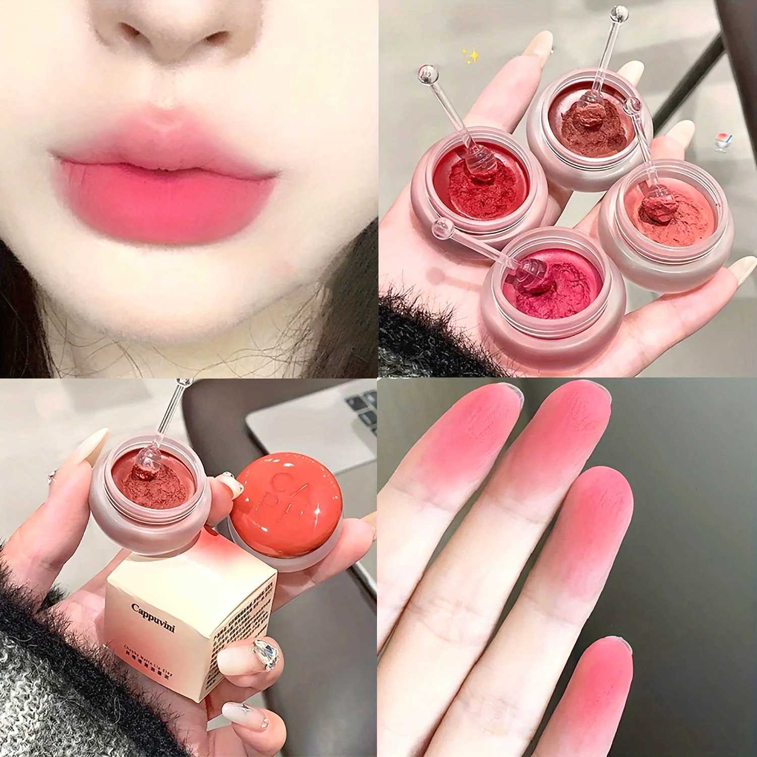 Small Jar Lip Mud Moisturizing Dual-Use Lip Cheek Stain Paste Soft Mist Not Easy To Fade Lip Glaze Matte Velvet Lipstick G250728