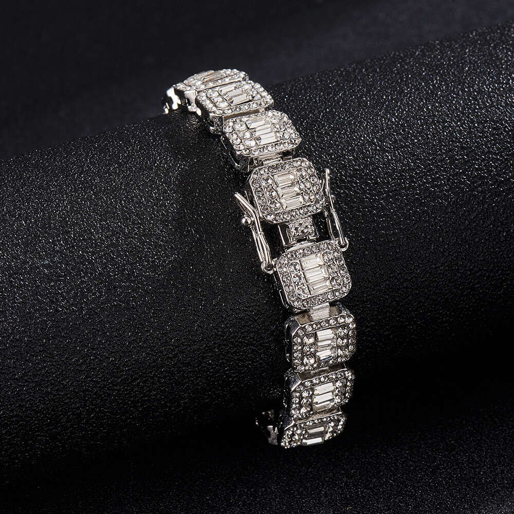 Cuban Fashion New Square Rock Sugar Chain 12mm Necklace Bracelet Niche Hip Hop Women's Jewelry Accessories