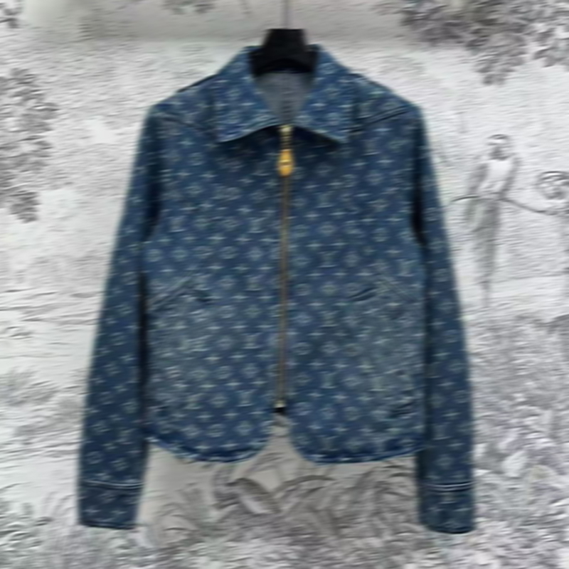 New women's denim jacket designer women's long sleeved slim fit button engraved autumn high quality