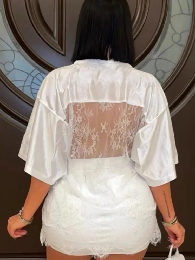 Letter Print TShirts Top Women 2025 Spring Summer VNeck See Through Backless Loose Short Sleeve Y2K Sexy Trend Streetwear Tops 250724