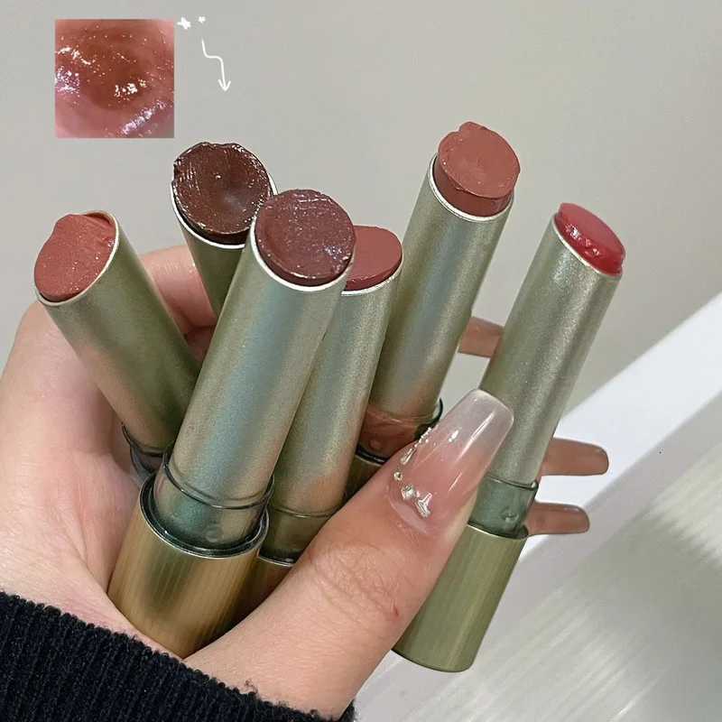 Punk Jelly Lipstick Mirror Lipgloss Chocolate Brown Moisturizing Smoky Lipsticks Non-stick Cup Not Easy To Fade Lip Tint Makeup G250728