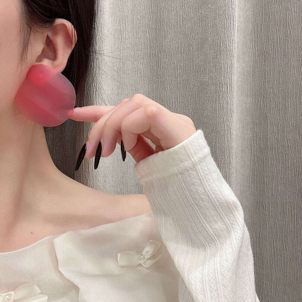 Celebrity Festival Same Style Big Shrimp Slice Irregular Pink Fish Scale 2025 Spring New Earrings 879