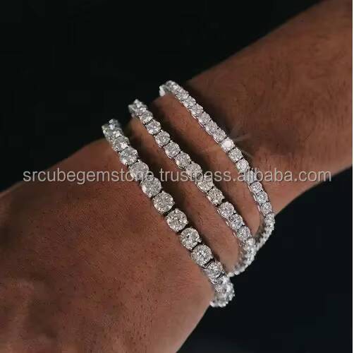 Fashion Jewelry VVS Moissanite Bracelet Pass the Diamond Test of Mens and Womens Tennis Link Bracelets at Wholesale Price