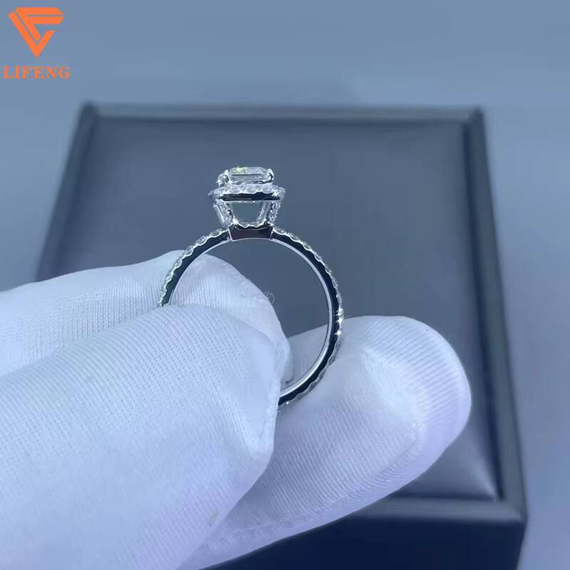 925 Sterling Silver Moissanite RIng Fine Jewelry Ring 1/2Carat Radiant Cut Moissanite Diamond Luxury Women Engagement Ring