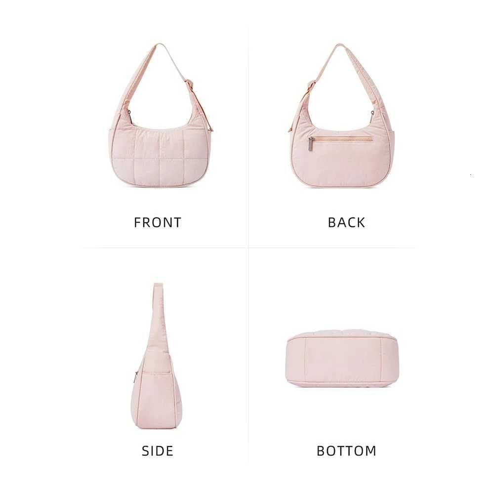 New Nylon Handbag Large Capacity Waterproof Underarm Bag with Adjustable Strap Puffy Puffer Shoulder Bag Woman Y250729