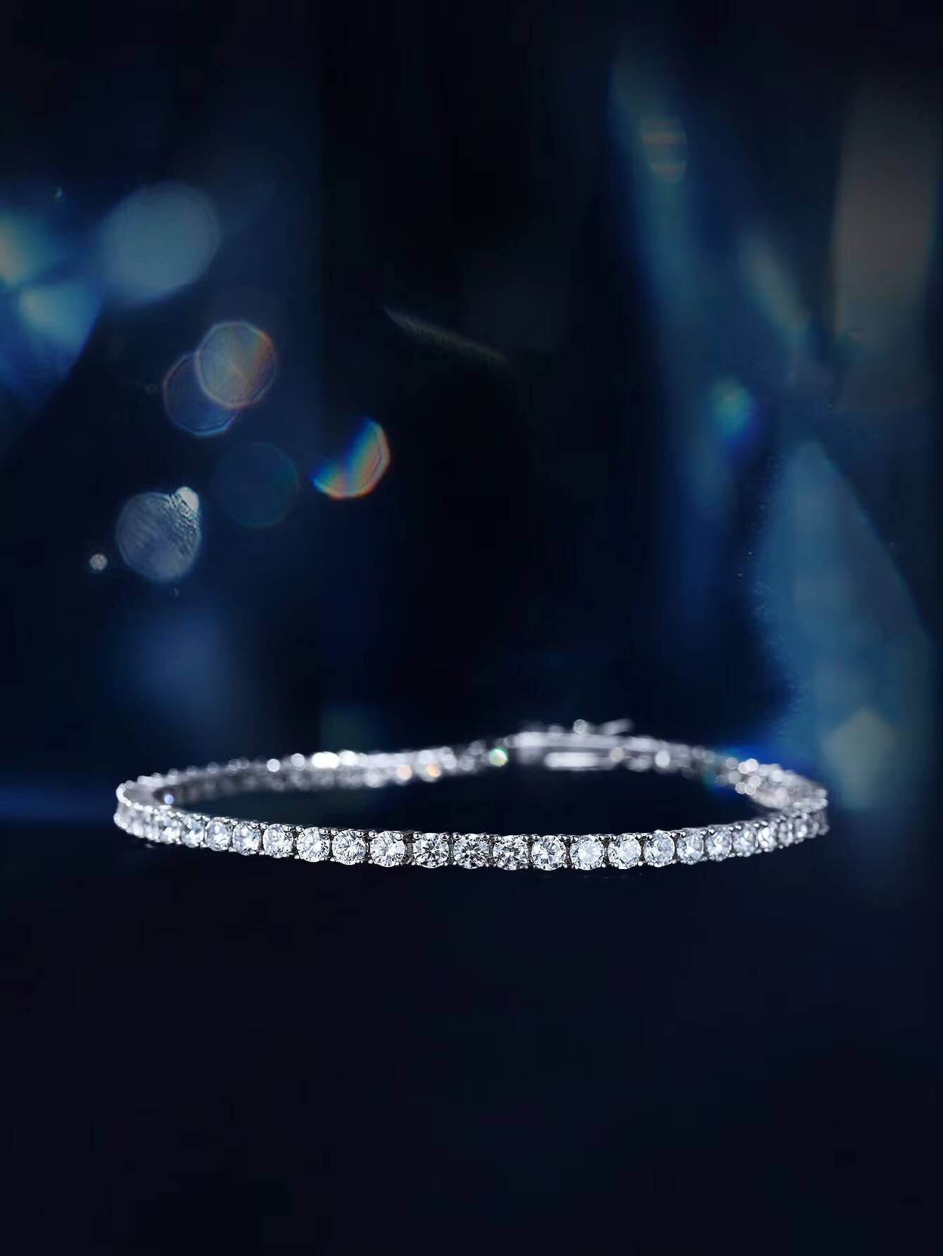 Fine Jewelry moissanite chain 925 Sterling Silver 3m D Color VVS Moissanite Tennis Bracelet for Women Men