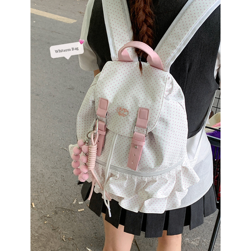 2025 Designer Student Backpack New Polka Dot Printed Backpack Travel Backpack
