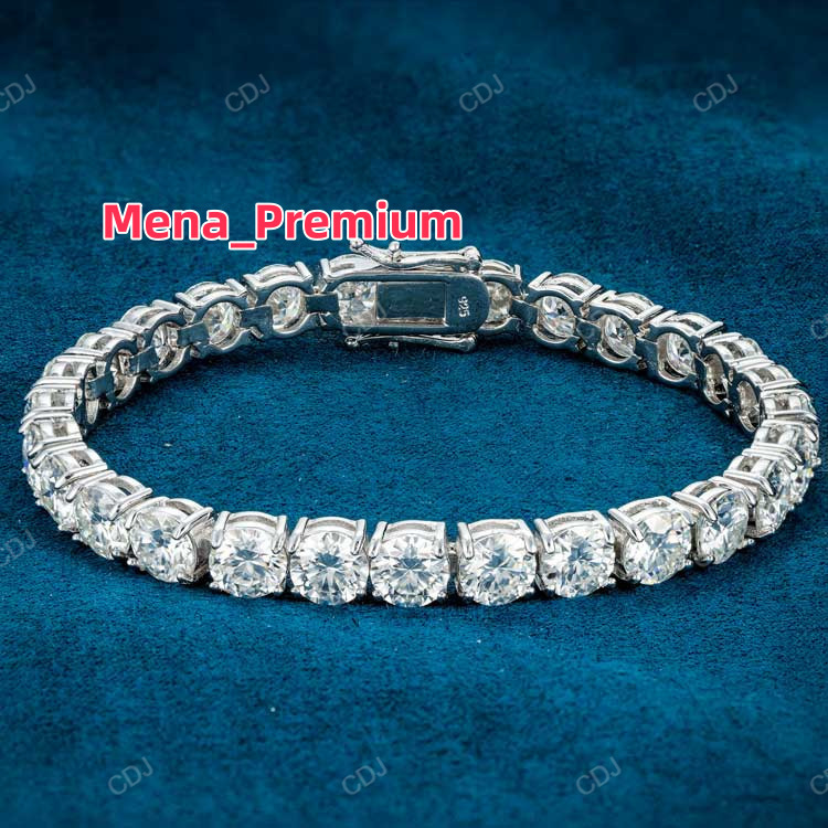 Drop shipping Men Women Popular Moissanite Bracelet 925 Silver 6mm 6.5 inch Hip Hop Moissanite Tennis Bracelet For Him