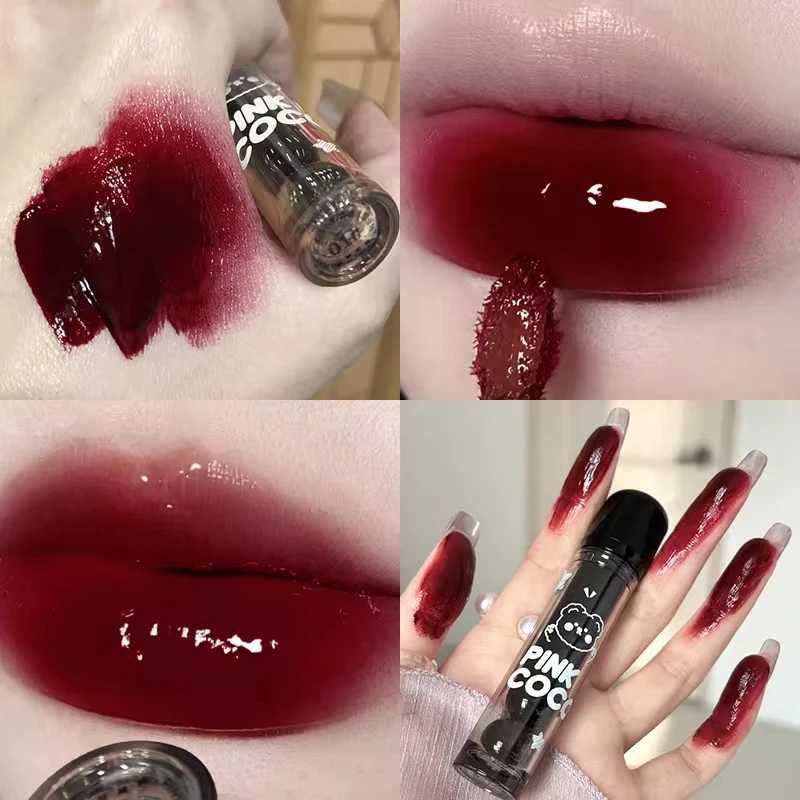 Pink Coco Mirror Water Lip Gloss Lip Glaze Moisturizing Liquid Lipstick Clear Tint Makeup Korean Lip Balm Women Cosmetics G250729