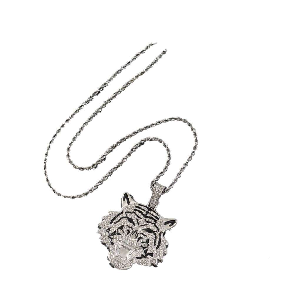Pendant Tiger Head Inlaid Dia Personality Creative Hip-Hop Jewelry Accessory High Quality