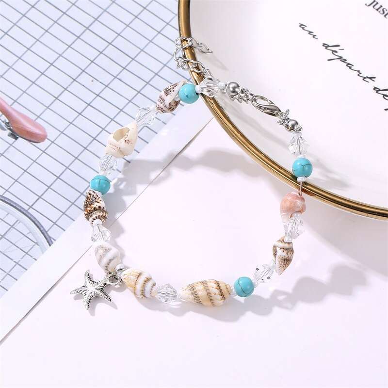 Bohemian Summer Beach Ocean Style Starfish Beaded Women Vacation Shell Bracelet