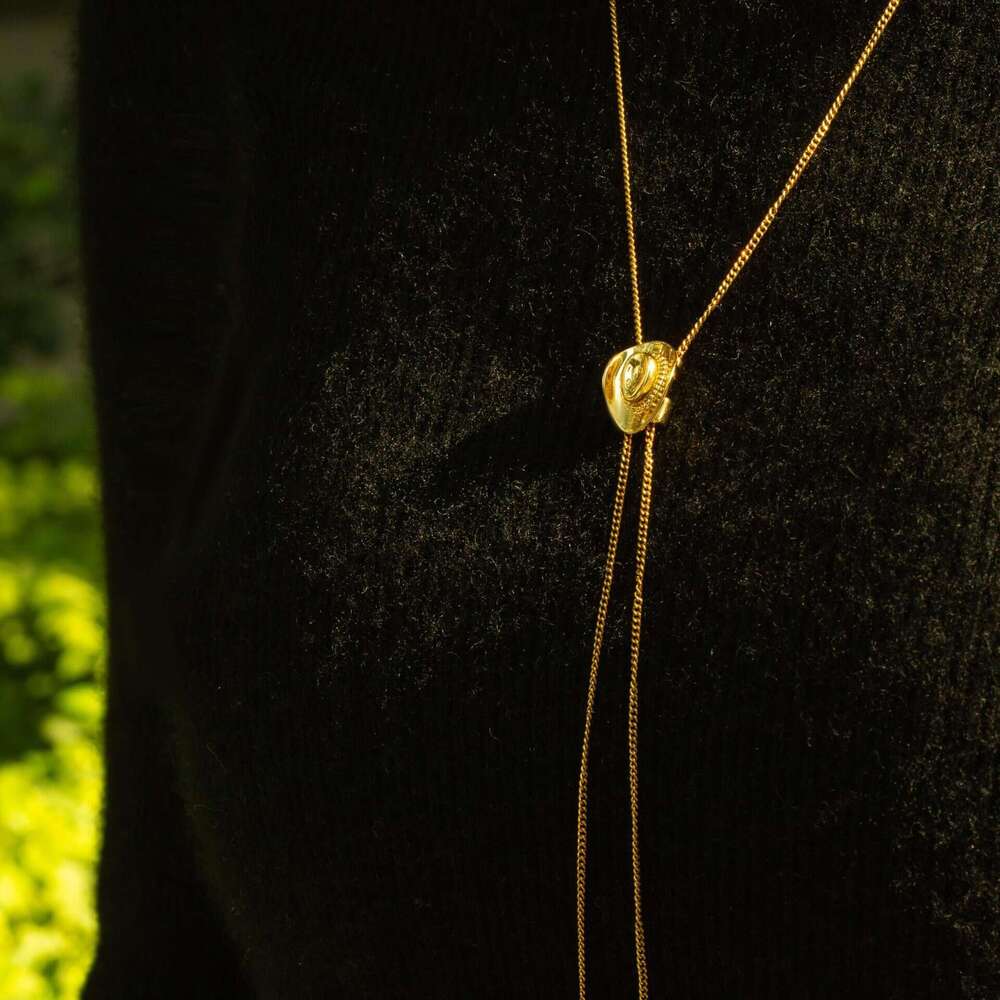 Personalized Western Cowboy Hat High-end Necklace Adjustable Gold Chain Pendant Jewelry