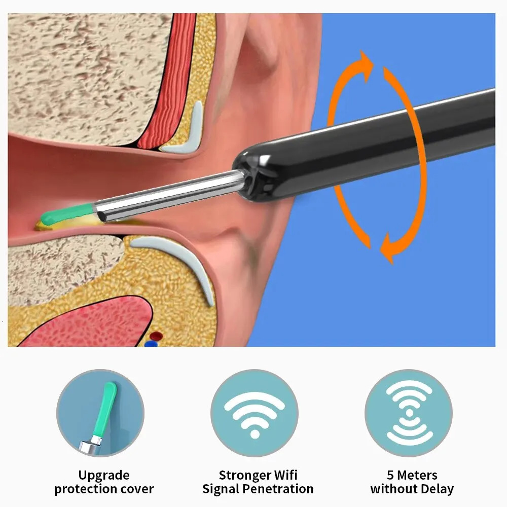 Wireless Visual Ear Wax Removal Safe Endoscope Earpick with Camera 1080P Luminous Otoscope Ear Cleaning Tools 250726