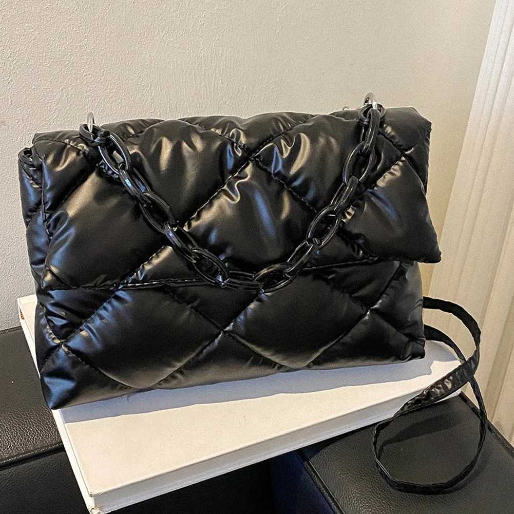 2023 Christmas Bags Winter Tote Bag Mobile Space Glossy Fem Down Bags Cotton-Padded Jacket Shoulder Handbag Cheap Items Y250730