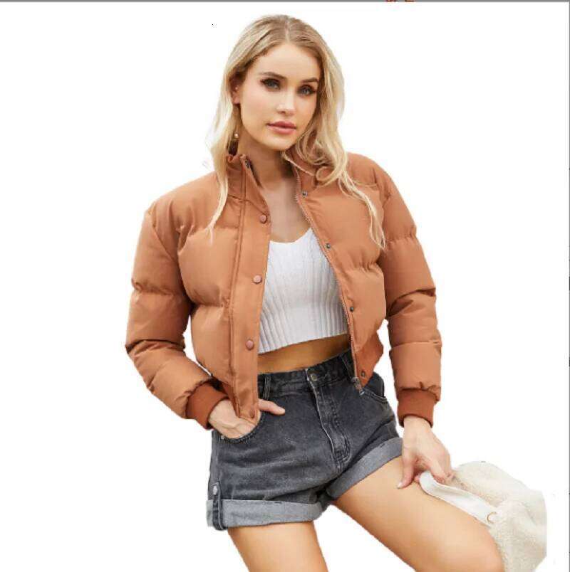 Designer Clothing Wholesale Autumn Winter Women New Fashion Cotton Long Sleeve High Collar Warm Coat Ladies Casual Loose Jackets Fashion