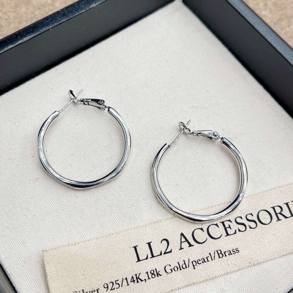 TikTok Rose Style French Metal Hoop Adjustable Elegant Versatile 2025 Spring New Earrings 6ab