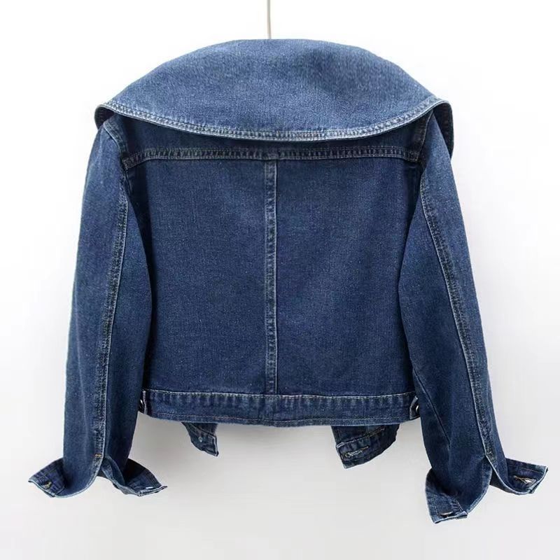 2025 Early Autumn New Women's Vintage High-End Doll-Collar Short Denim Jacket Stylish Youthful Top