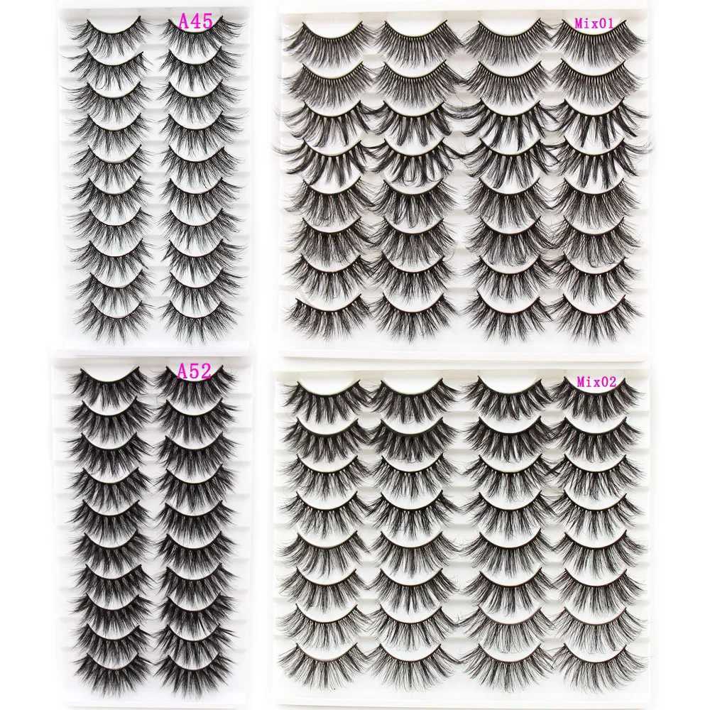 5/10/16 Pairs 3D Faux Mink Lashes Natural False Eyelashes Reusable Dramatic Volume Lashes Makeup Eyelash Extensions Z250730