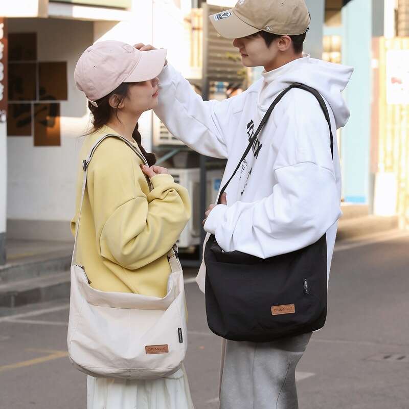 2024 Crossbody Ins Solid Color Simple Design Tote College Student Large Capacity Casual Class Shoulder Bag