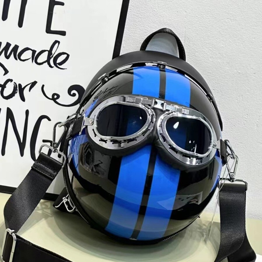 2025 New Helmet Funny Cute Fashion Street Trendy Double Shoulder Crossbody Handbag ddmymoon