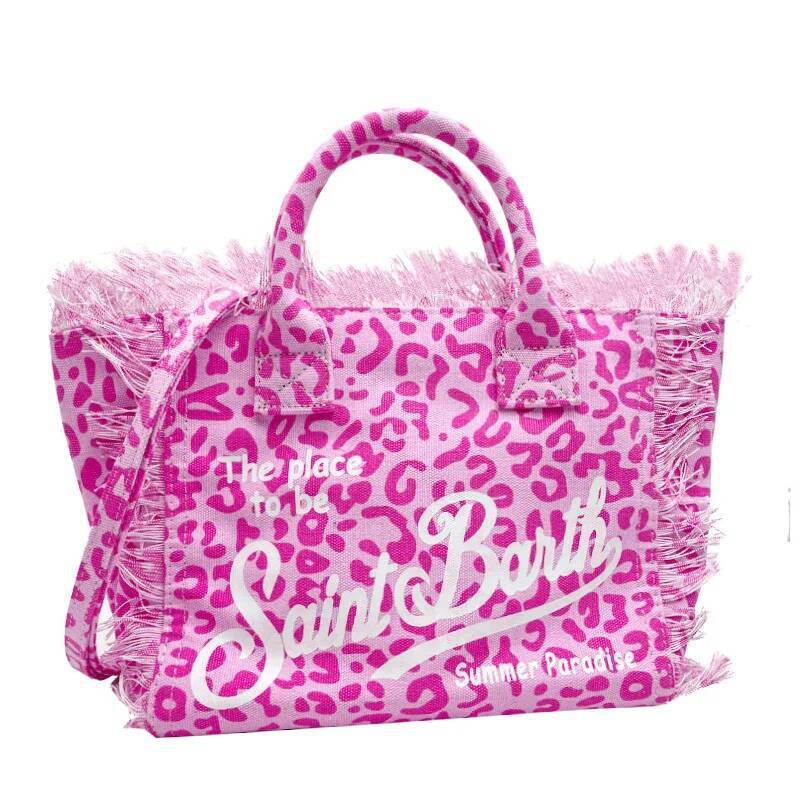 Saint Barth Small Women's Tote Bag Large Capacity Vacation Style Beach Fashion Tassel Handheld Bespoke Canvas Storage Bags