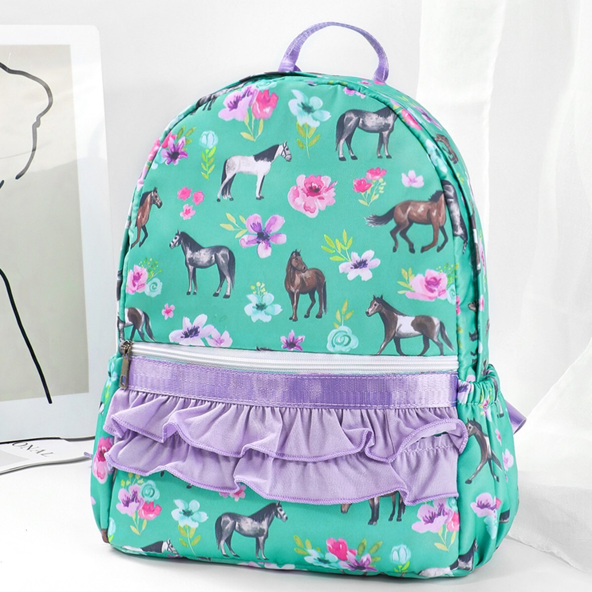 Summer new women's bag new women's backpack Chinese ethnic style printed large capacity folded student backpack designer bag