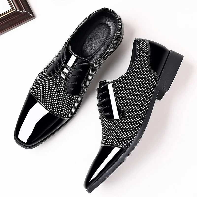 Men Dress Shoes For Men Oxfords PU Leather Shoes Lace Up Formal Black Leather Wedding Party Shoes Casual Luxury Brand Mens 2023 Y250730