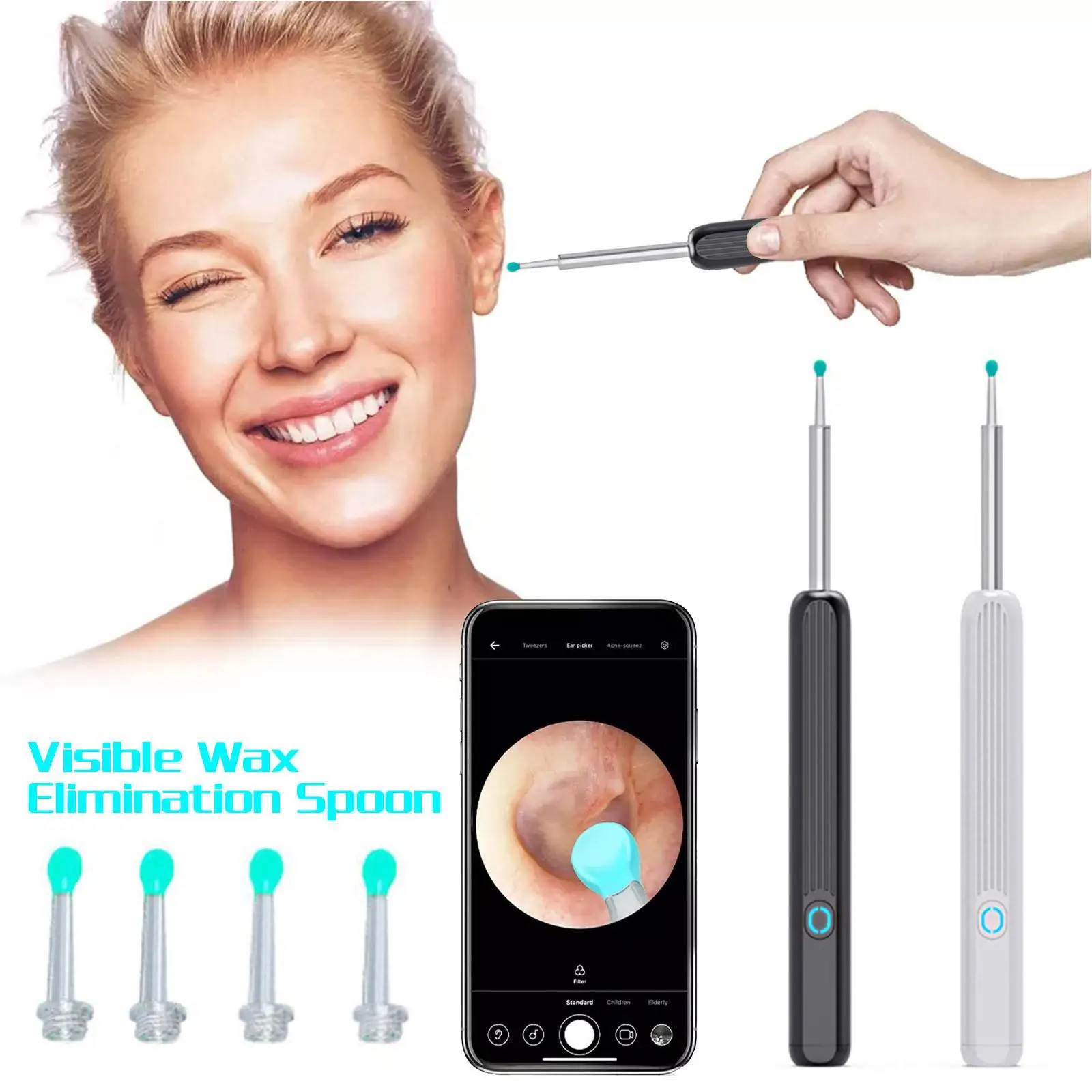 Intelligent Visual Ear Digger Ear Cleaner Ear Picking Stick with Light Waterproof and Washable USB Charging Convenient 250726