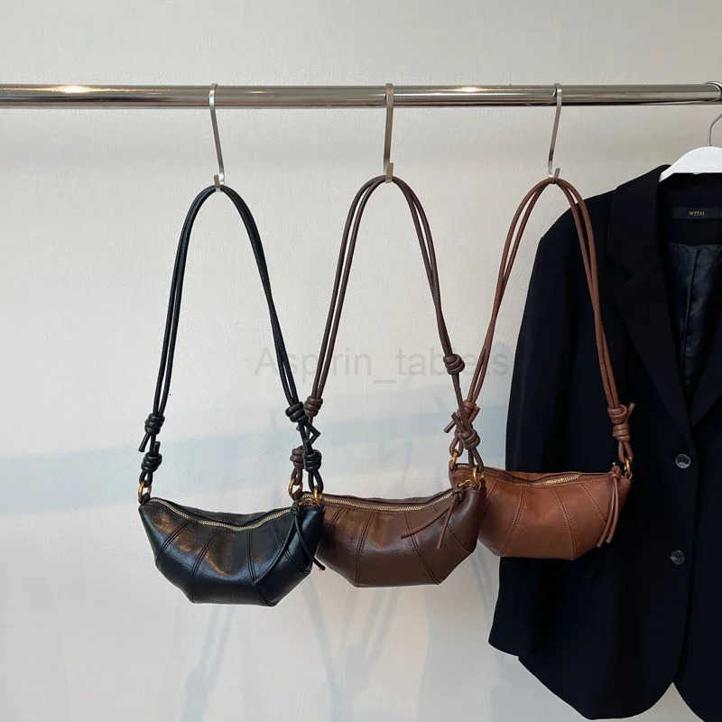 2025 Retro Trend Solid Color Splicing Leather Shoulder Bag Women Korean Fashion Handbags and Purses Lady Crossbody Bag M250730