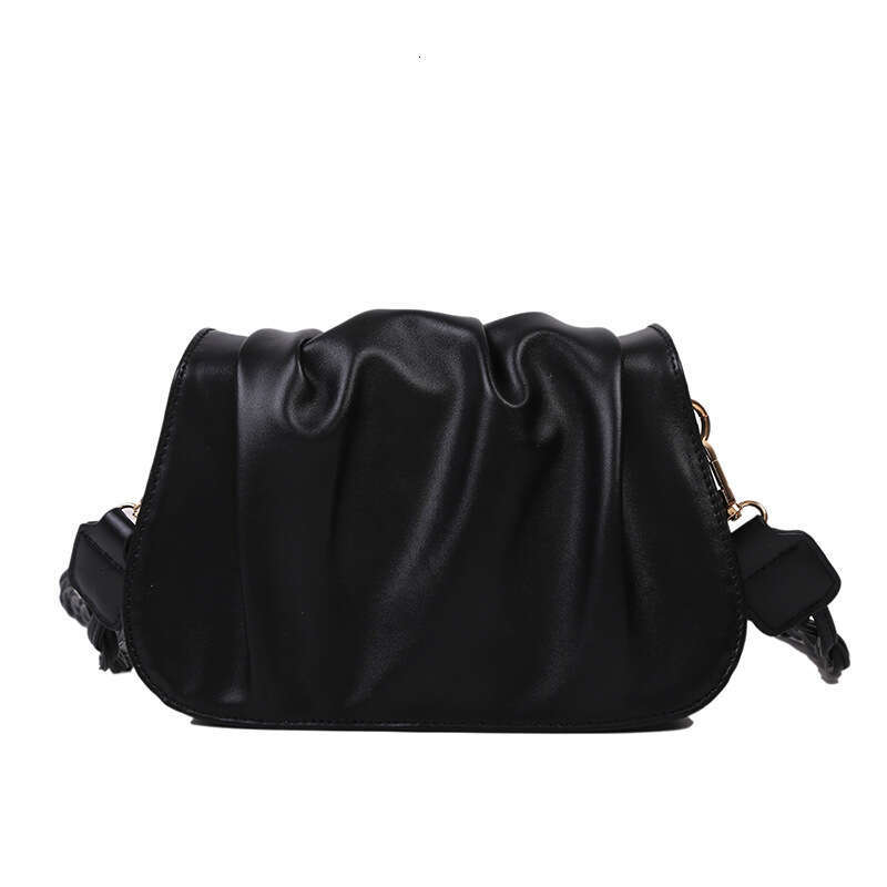 Saddle for Women Cloud Bag White Handbag Clutch Crossbody Korean Chic Simple Fairy Ruched 2024 New Xu Ping