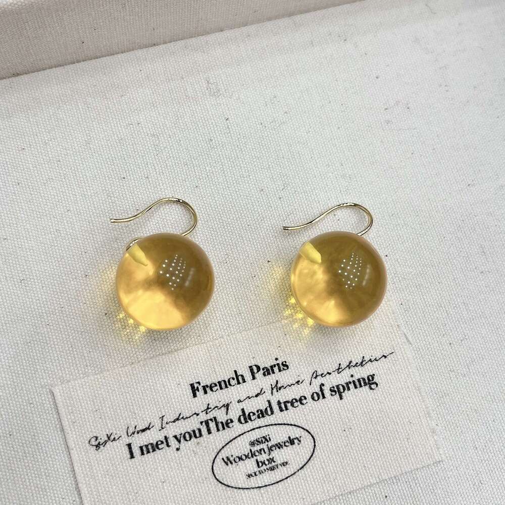 TikTok Same Style Lantern-Shaped for Lantern Festival, Gold Round Earrings, Fashionable and Unique 2025 Spring New Earrings 60b