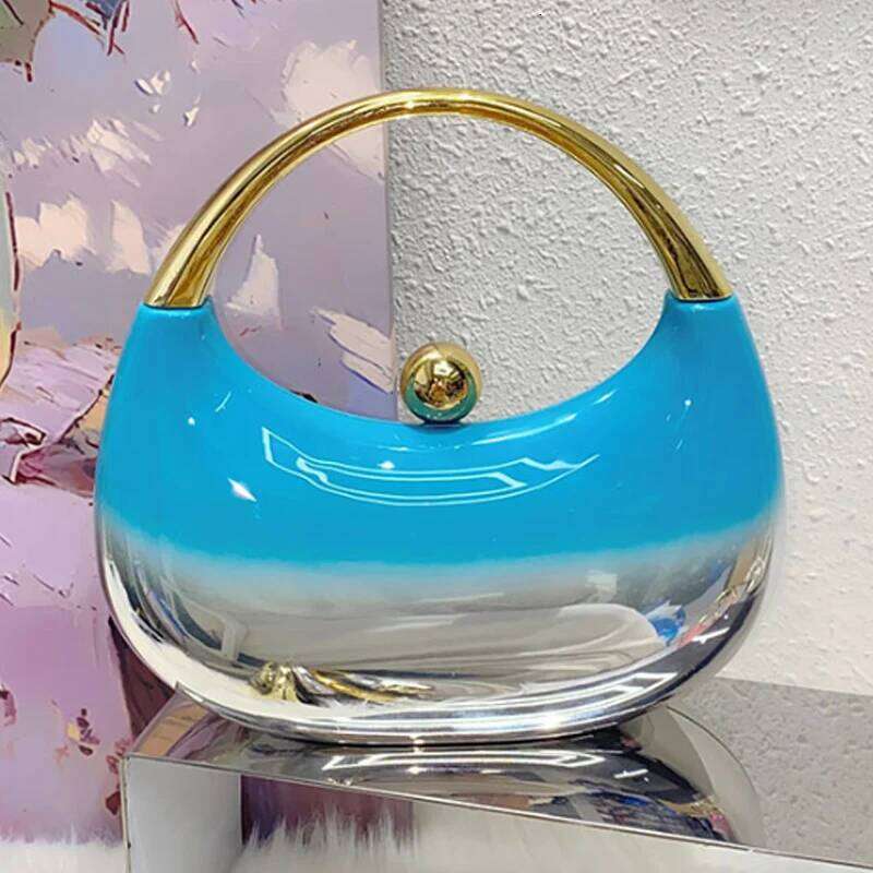 New Fashion Banquet Acrylic Shell Gradient Lipstick Change Handbag Box Bag