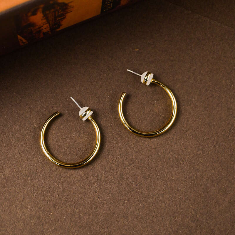 Earrings Hoop Niche Design High-end Ear Jewelry Simple Circle Personality Autumn Winter Women Fashion Versatile New Style